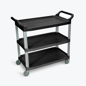 Luxor SC13-B Large 3 Shelf Black Serving Cart