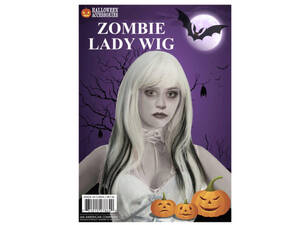 Bulk VR136 Zombie Lady Wig Blackwhite;
