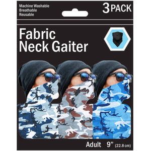 Bulk MO183 3 Pack Camouflage Style Neck Gaiter 3 Asst Colors