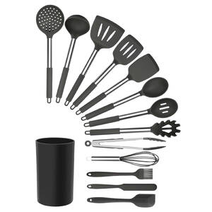 Megachef MGSP-270 Gray Silicone And Stainless Steel Cooking Utensils, 