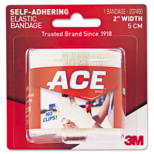 3m MMM 207460 Ace Self-adhering Square Elastic Bandage - 2 - 1each - T