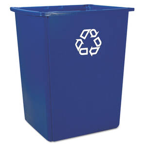 Rubbermaid FG256B73BLUE Container,glttn,rcy Symbl