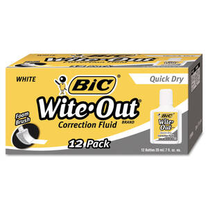 Bic BIC WOFQD324 Wite-out Quick Dry Correction Fluid - Foam Wedge Appl