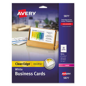 Avery AVE 5874 Averyreg; Clean Edge Laser Business Card - White - 145 
