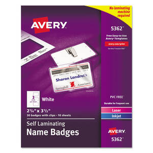 Avery 05362 Badge,name Self Laminate