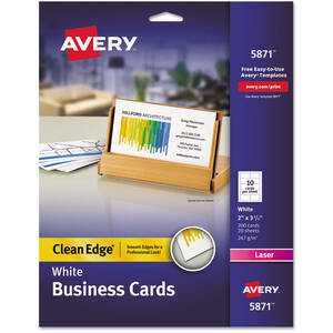 Avery AVE 8877 Averyreg; Clean Edge Inkjet Business Card - White - 110