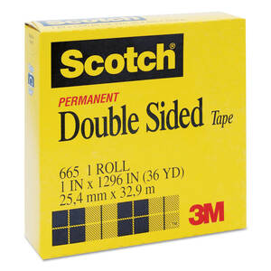 3m MMM 6656PKC40 Scotch Permanent Double-sided Tape - 12w - 25 Yd Leng