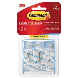 3m MMM 17067CLRVP Command Small Wire Hooks - 9 Small Hook - 8 Oz (226.