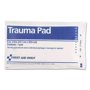 First FAO FAE5012 First Aid Only 9 Trauma Pad - 5 X 9 - 1pack - White