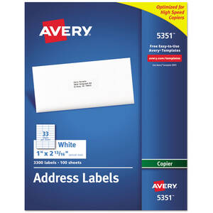 Avery 05311 Averyreg; Address Label - Permanent Adhesive - Rectangle -