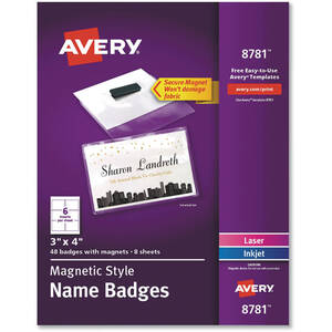 Avery AVE 8781 Averyreg; Magnetic Style Name Badges - Landscape - Poly