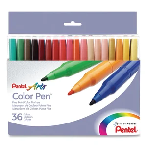 Pentel PEN S36036 Arts Fine Point Color Pen Markers - Assorted Water B
