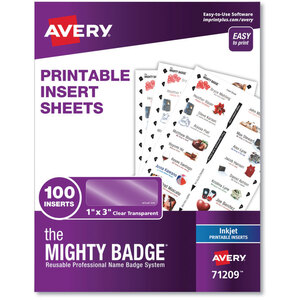 Avery AVE 71209 The Mighty Badgereg; Inkjet Laserinkjet Badge Insert -