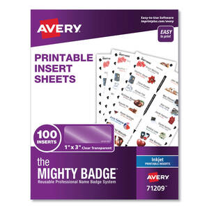 Avery AVE 71210 The Mighty Badgereg; Laser Laserinkjet Badge Insert - 