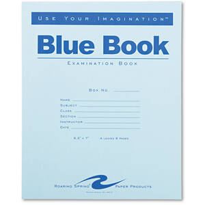 Roaring ROA 77512EA Roaring Spring Blue Book 8-sheet Exam Booklet - 8 