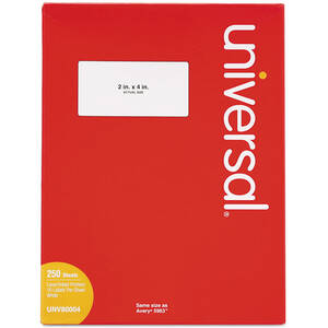 Universal UNV80004 Label,dt,2 X 4,2500,wh