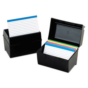 Tops OXF 01461 Oxford Plastic Index Card Boxes With Lids - External Di
