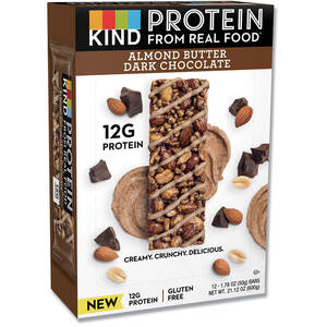 Kind KND 26036 Kind Protein Bars - Trans Fat Free, Low Sodium, Gluten-