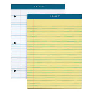 Tops TOP 63437 Tops Docket 3-hole Punched Legal Ruled Legal Pads - 100
