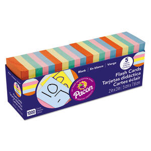 Pacon PAC 74170 Pacon Assorted Colors Blank Flash Cards - Educational 