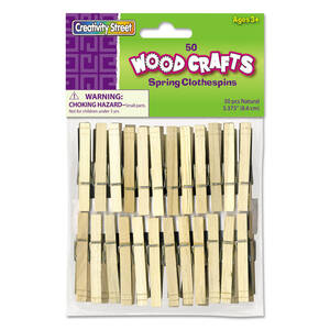 Pacon PAC 365801 Creativity Street Natural Spring Clothespins - 3.4 Le