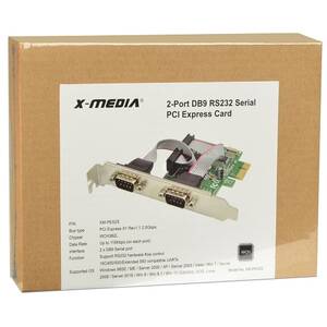 Xmedia XM-PEX-2S X-media Xm-pex-2s 2-port Db9 Rs232 Serial Pci Express