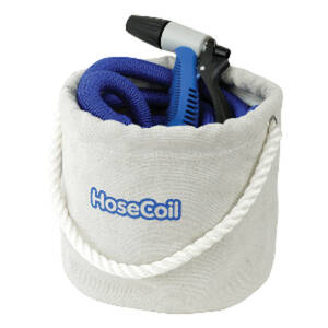 Hosecoil HCE75CB Canvas Bucket With 75' Expandable Hose, Rubber Tip No
