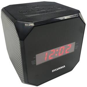Sylvania SCR1420-BLACK Cube Clk Rdio