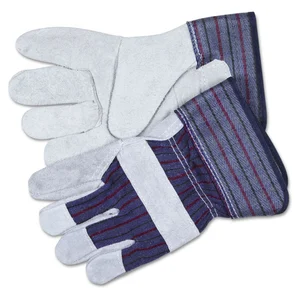 Mcr MCS CRW12010L Leather Palm Economy Safety Gloves - Large Size - Le