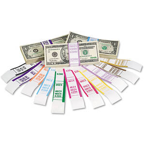 Papr PQP 400100 Pap-r Currency Straps - 1.25 Width - Total $100 In $1 