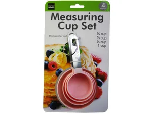 Bulk GE483 4 Pack Stackable Measuring Cup Spoon Set