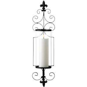 Gallery 10018992 Fleur De Lis Metal Wall Sconce With Glass Cylinder