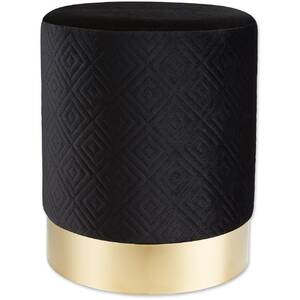 Accent 10019045 Vanity Stool With Gold Base - Black