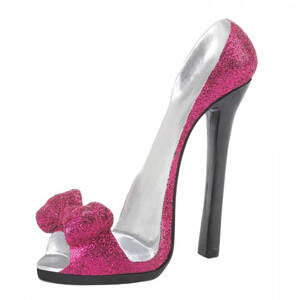 Accent 10018878 Sparkly High Heel Shoe Phone Holder - Pink Bow