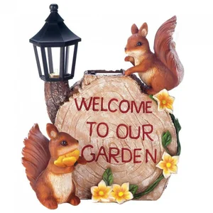 Accent 10018203 Solar Welcome To Our Garden With Squirrels
