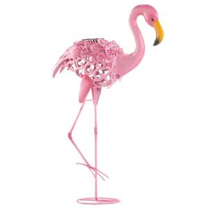 Summerfield 10018933 Solar Lighted Flamingo Yard Art - Leaning