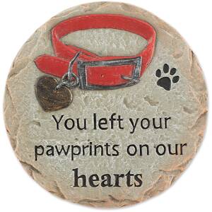 Accent 10018026 Pet Memorial Stepping Stone - Pawprints On Our Hearts