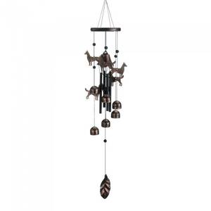 Accent 10018631 26-inch Bronze Wind Chimes With Bells And Dogs