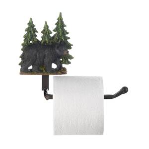 Accent 10019009 Black Bear With Trees Toilet Paper Holder