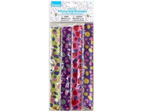 Bulk SK224 4 Pack Colorful Fuzzy Slap Bracelets
