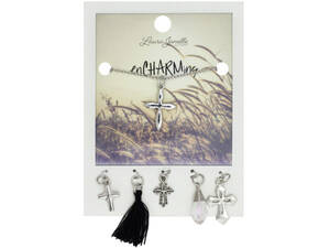 Bulk GW881 Silver Cross Charm Necklace With Multiple Charms
