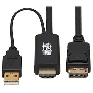 Tripp P567-02M Hdmi To Displayport Adapter Cable Active 4k Usb Power M
