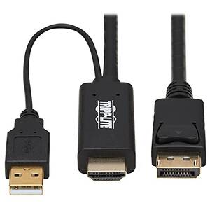 Tripp P567-01M Hdmi To Displayport Adapter Cable Active 4k Usb Power M