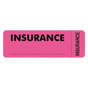 Tabbies TAB 06420 Insurance Labels - 3 X 1 Length - Pink - 250  Roll -