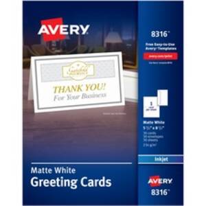 Avery AVE 8316 Averyreg; Inkjet Greeting Card - White - 97 Brightness 