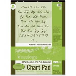 Pacon PAC 945510 Ecology Recycled Chart Pad - 70 Sheets - Plain - Stri