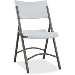 Lorell LLR 62515 Heavy-duty Tubular Folding Chairs - Platinum Polyethy