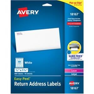 Avery AVE 18167 Averyreg; Laser  Inkjet Return Address Labels - Perman