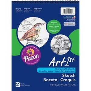 Pacon PAC 103207 Ucreate Art1st Sketch Book - 30 Sheets - Spiral - 70 