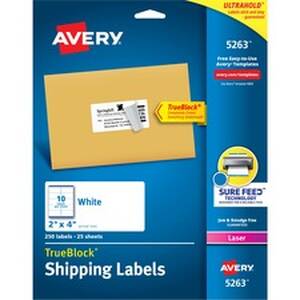Avery AVE 5263 Averyreg; Easy Peel White Shipping Labels - Permanent A